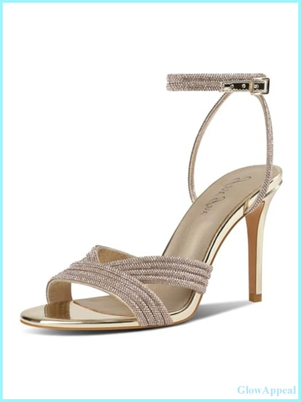 Rhinestone High Heel Sandals Open Toe Ankle Strap Dressy Wedding Stilettos